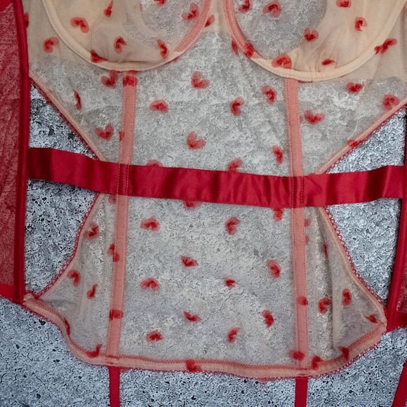 Victorias Secret Womens Corset 36D Limited Edition Mary Widow Mesh Lace Bustier - Picture 4 of 14